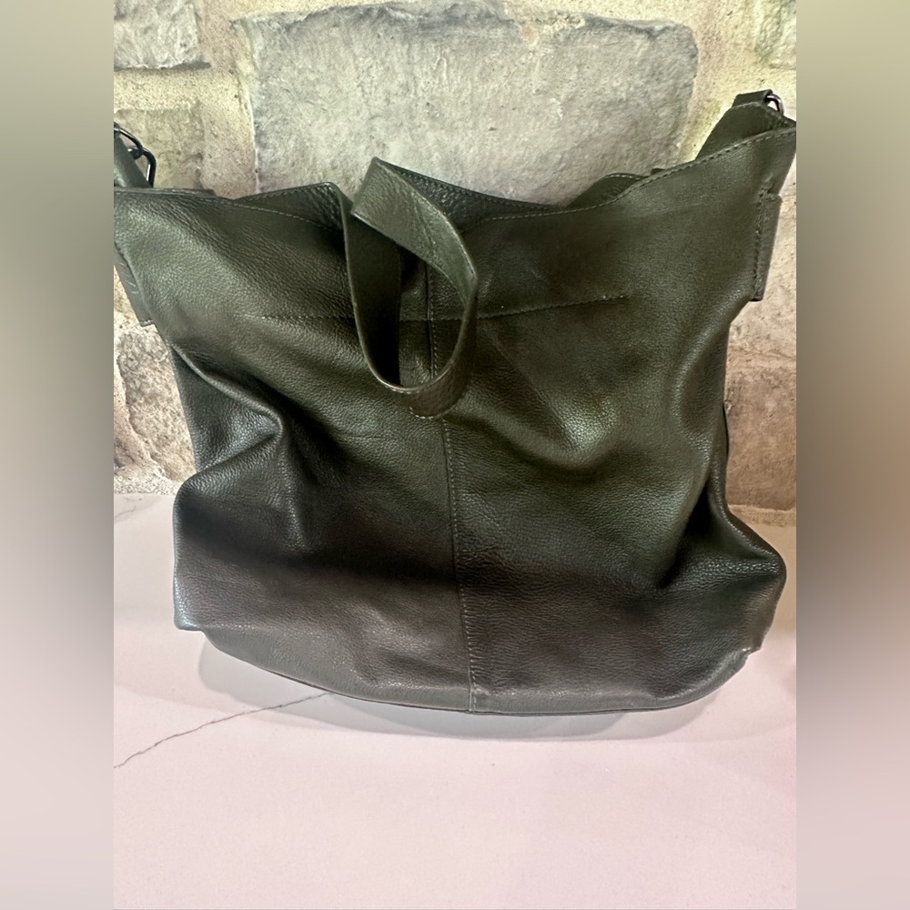 Vince Camaro Leather Mekhi Tote handbag Army Green purse - Picture 4 of 16